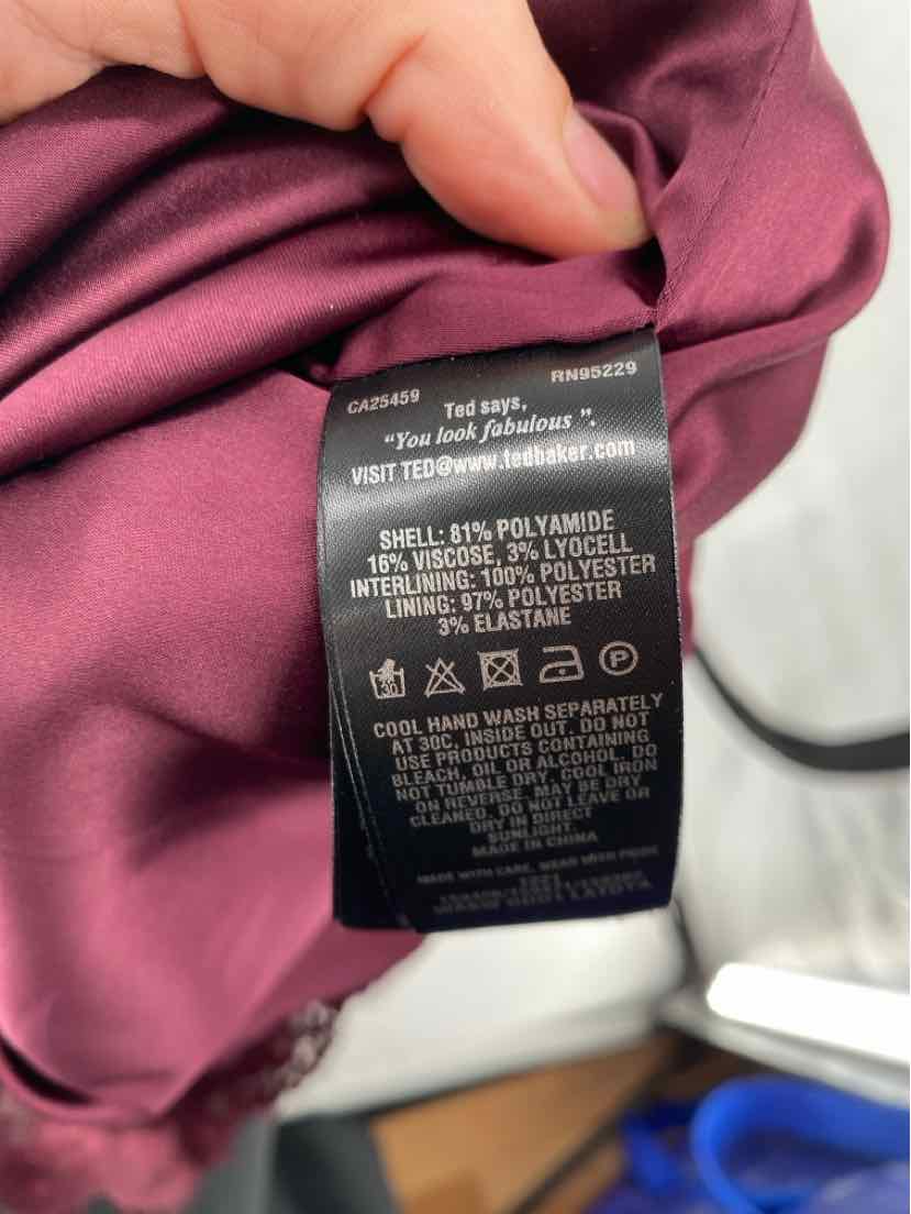 Size 1 TED BAKER Wine Dress