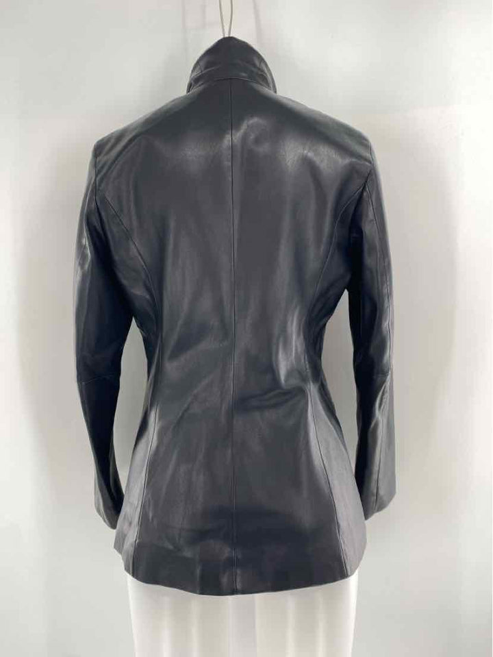 Size 6 RAG & BONE Black Leather Luxury - Jacket