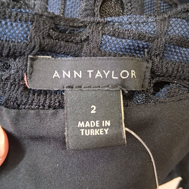 Size 2 Ann Taylor Navy Lace Dress