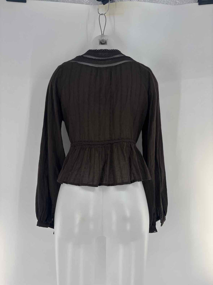 Size M FREE PEOPLE Brown Shirt