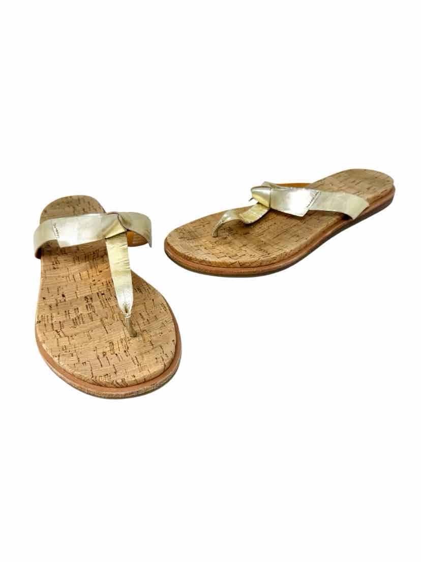 Shoe Size 9 KORK EASE Gold Leather Sandals