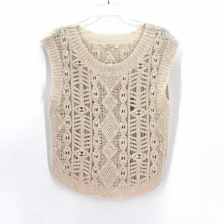 Size L Z SUPPLY Tan Knit Knit Shirt