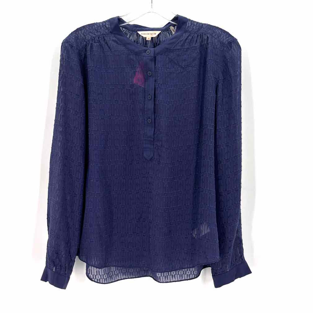 Size 2 REBECCA TAYLOR Blue Shirt