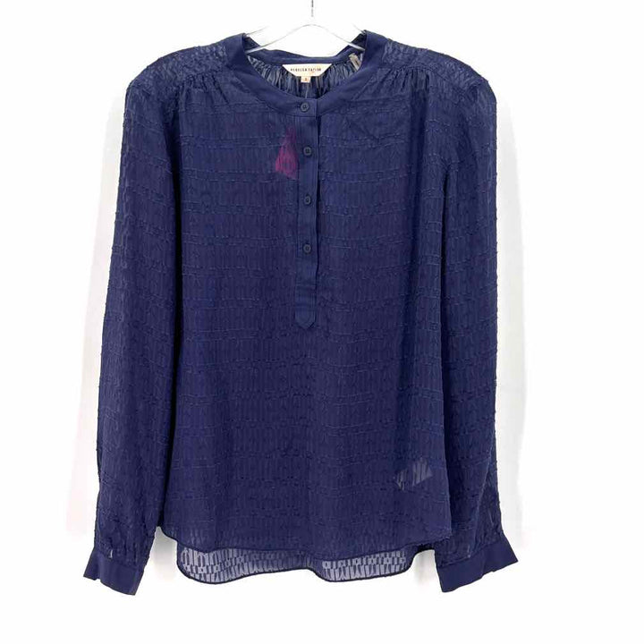 Size 2 REBECCA TAYLOR Blue Shirt
