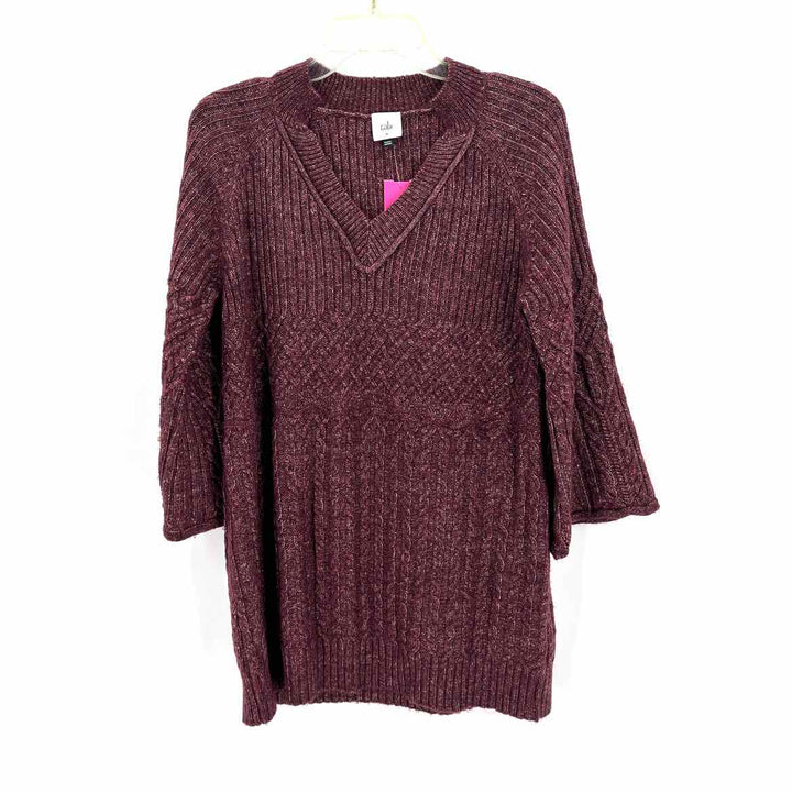 Size M CABI Burgundy Knit Sweater