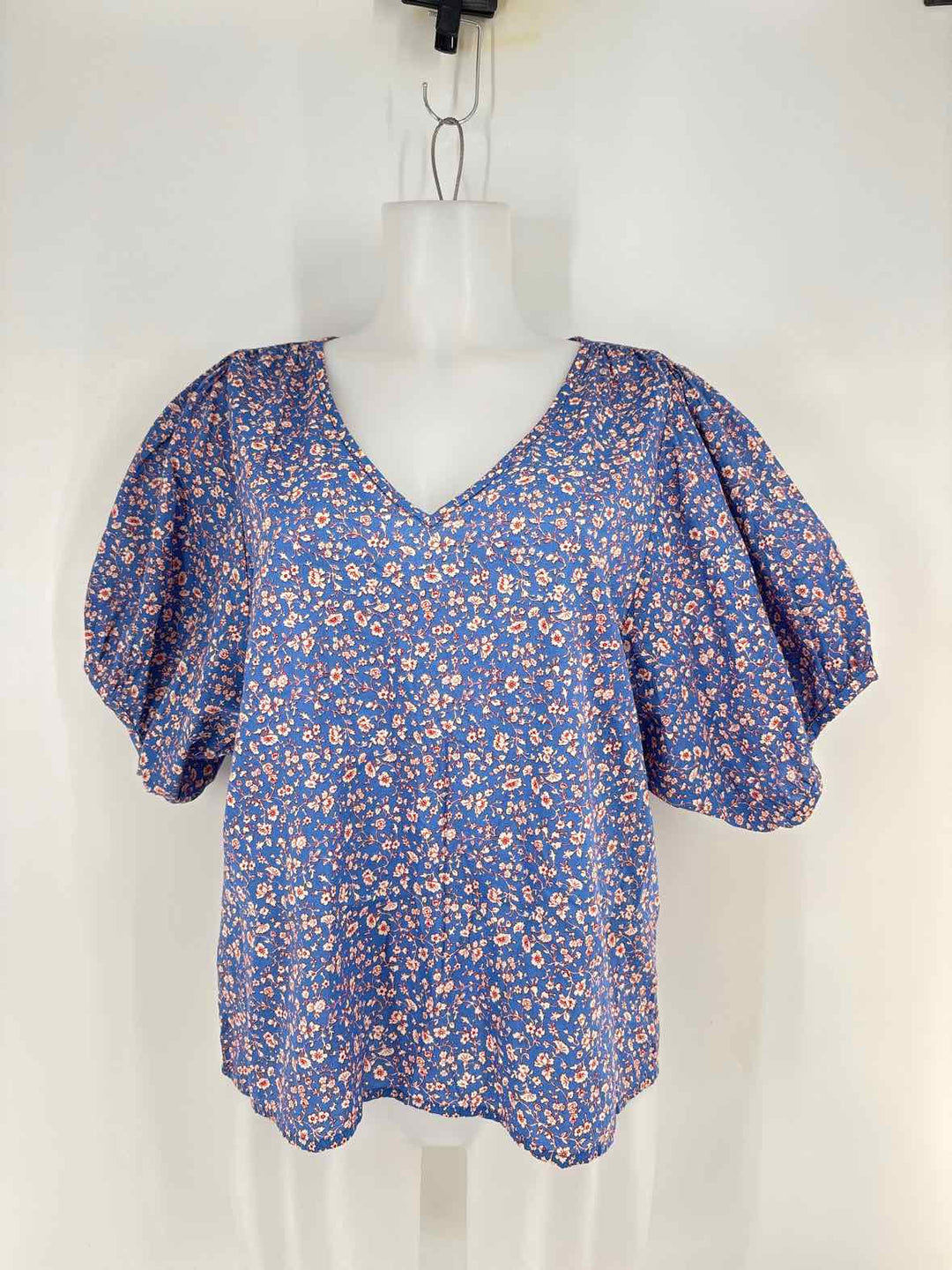 Size L MADEWELL Blue Print Shirt