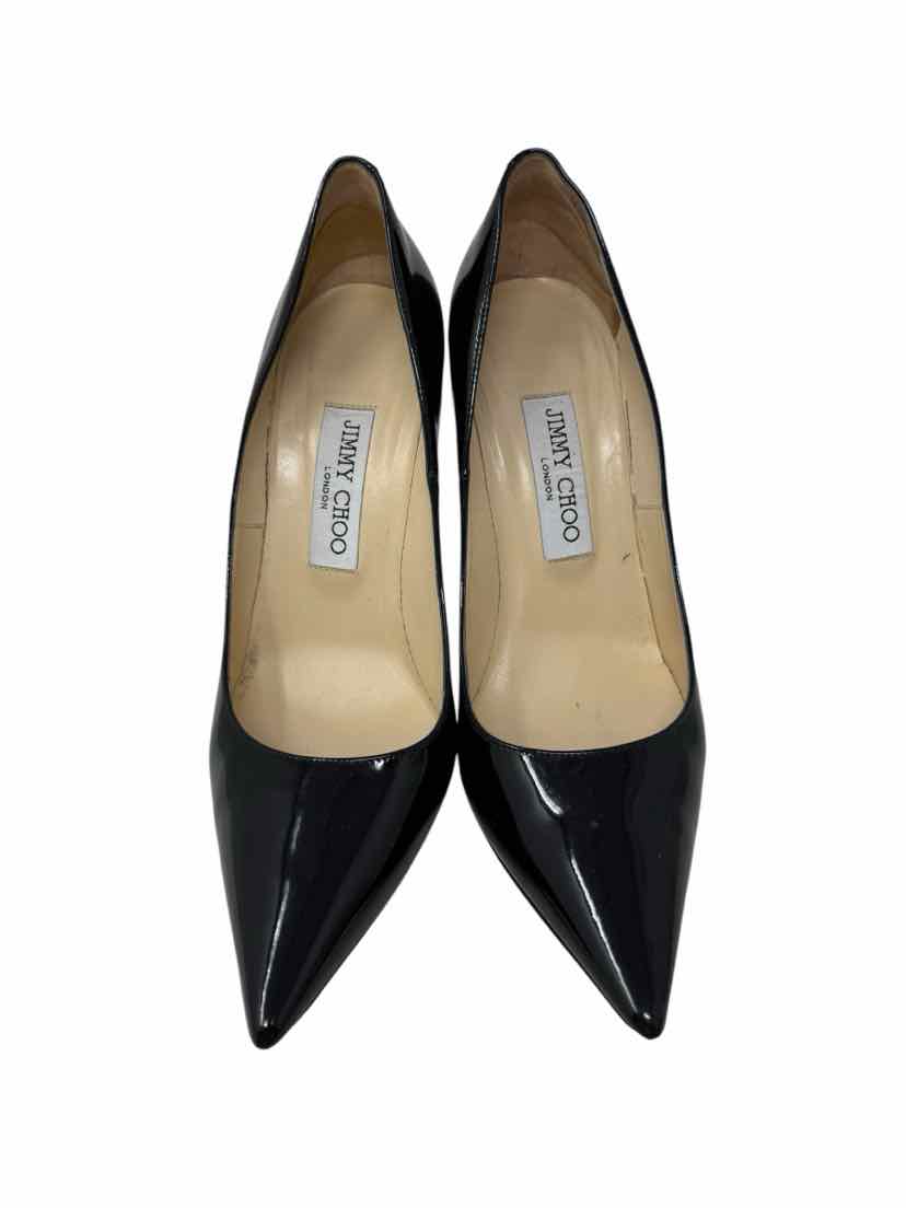 Shoe Size 37.5 JIMMY CHOO Black Patent Heels