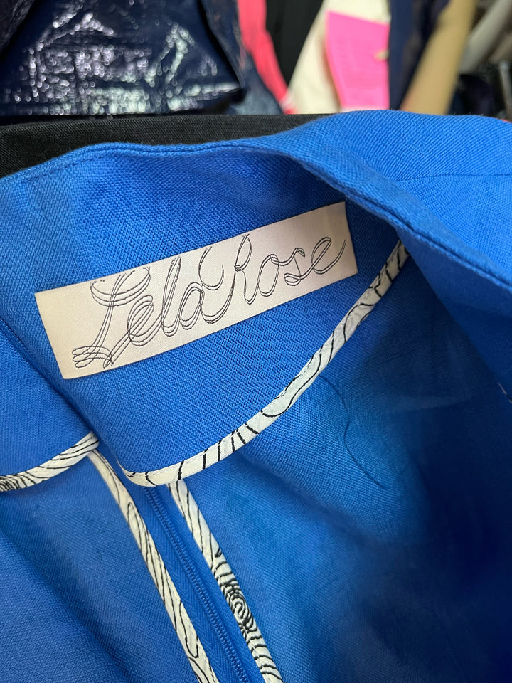 Size 6 LELA ROSE Blue Linen Luxury - Dress