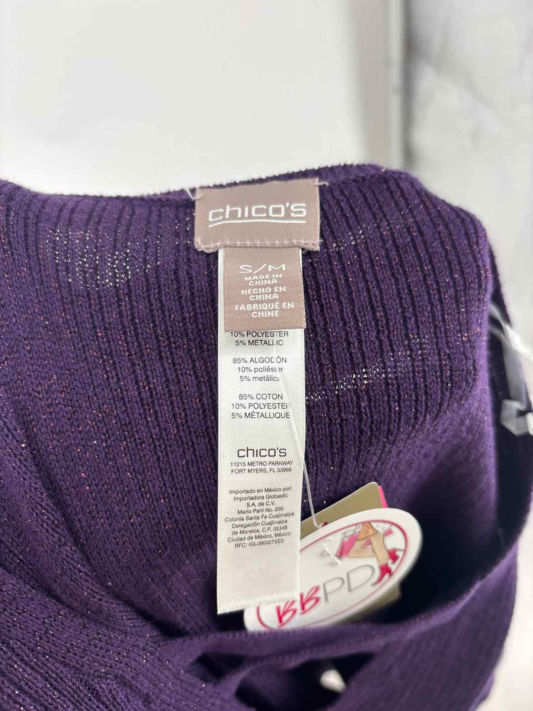 Size S/M Chico's Purple Sweater
