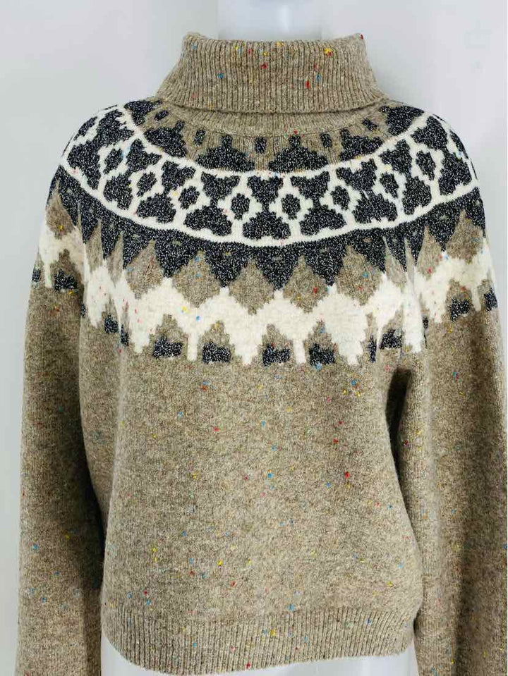Size M SKIES ARE BLUE Tan Sweater