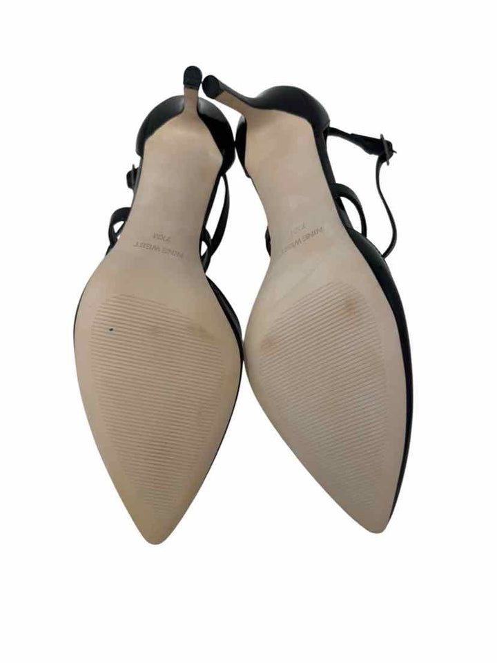 Shoe Size 7.5 Nine West Black Leather Pumps