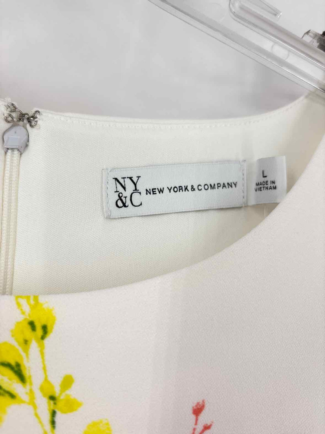 Size L NY & CO White Print Dress
