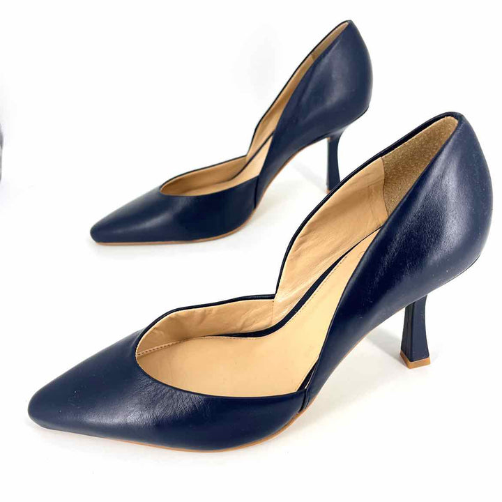 Shoe Size 9.5 Vince Camuto Navy Leather Heels