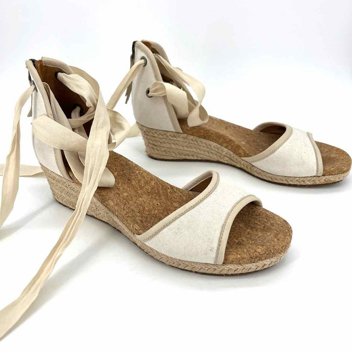 Shoe Size 6.5 Ugg Ivory Canvas Wedge