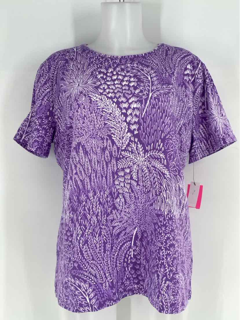 Size XL Talbots Purple Print Shirt