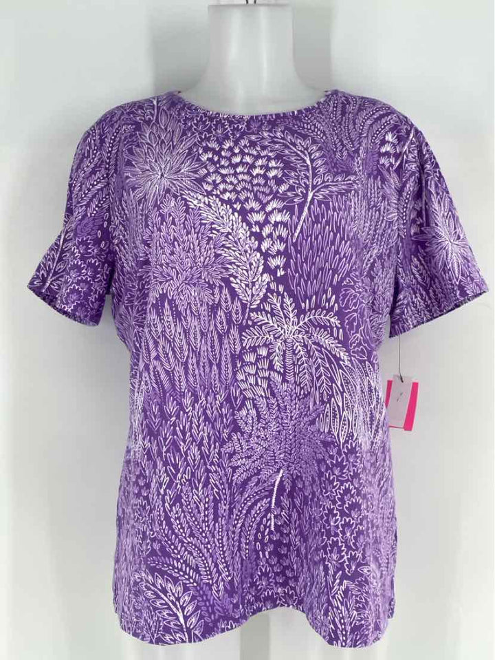 Size XL Talbots Purple Print Shirt