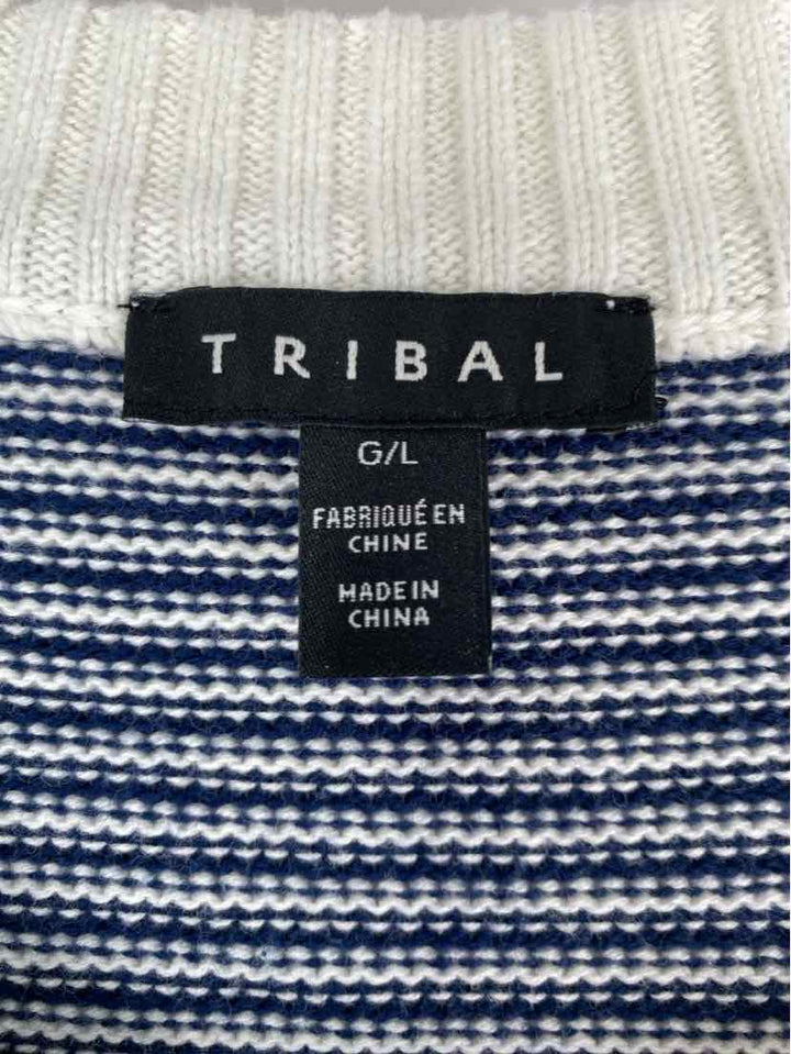 Size L TRIBAL Navy Print Sweater