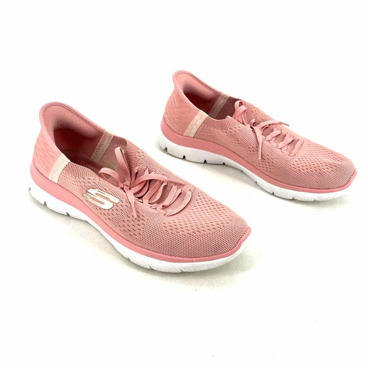 Shoe Size 10 Sketchers Pink Knit Sneakers