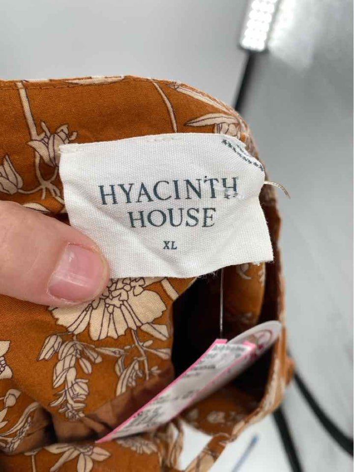 Size XL HYACINTH HOUSE Brown Print Shirt
