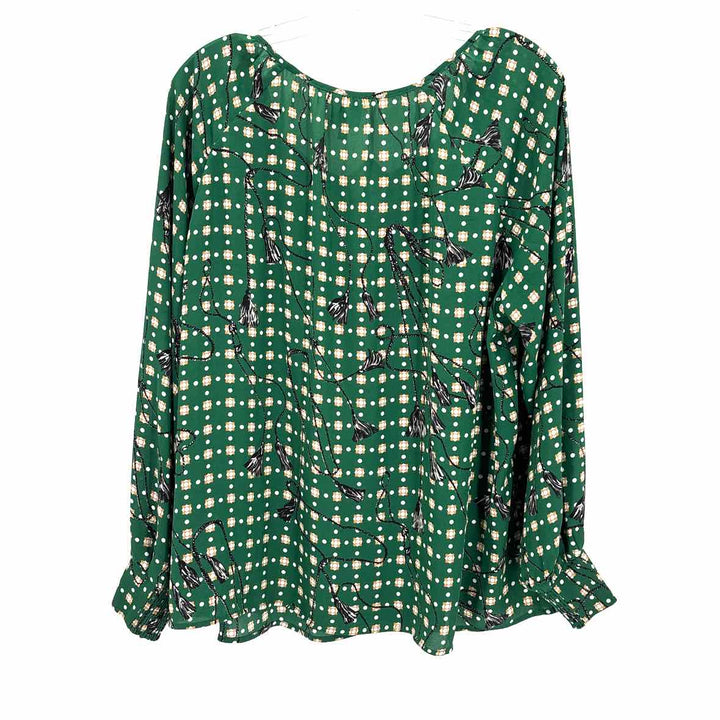 Size XL CABI Green Print Shirt