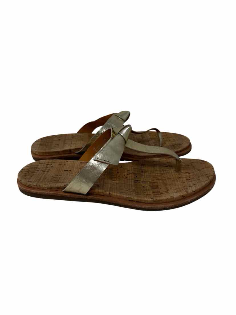 Shoe Size 9 KORK EASE Gold Leather Sandals