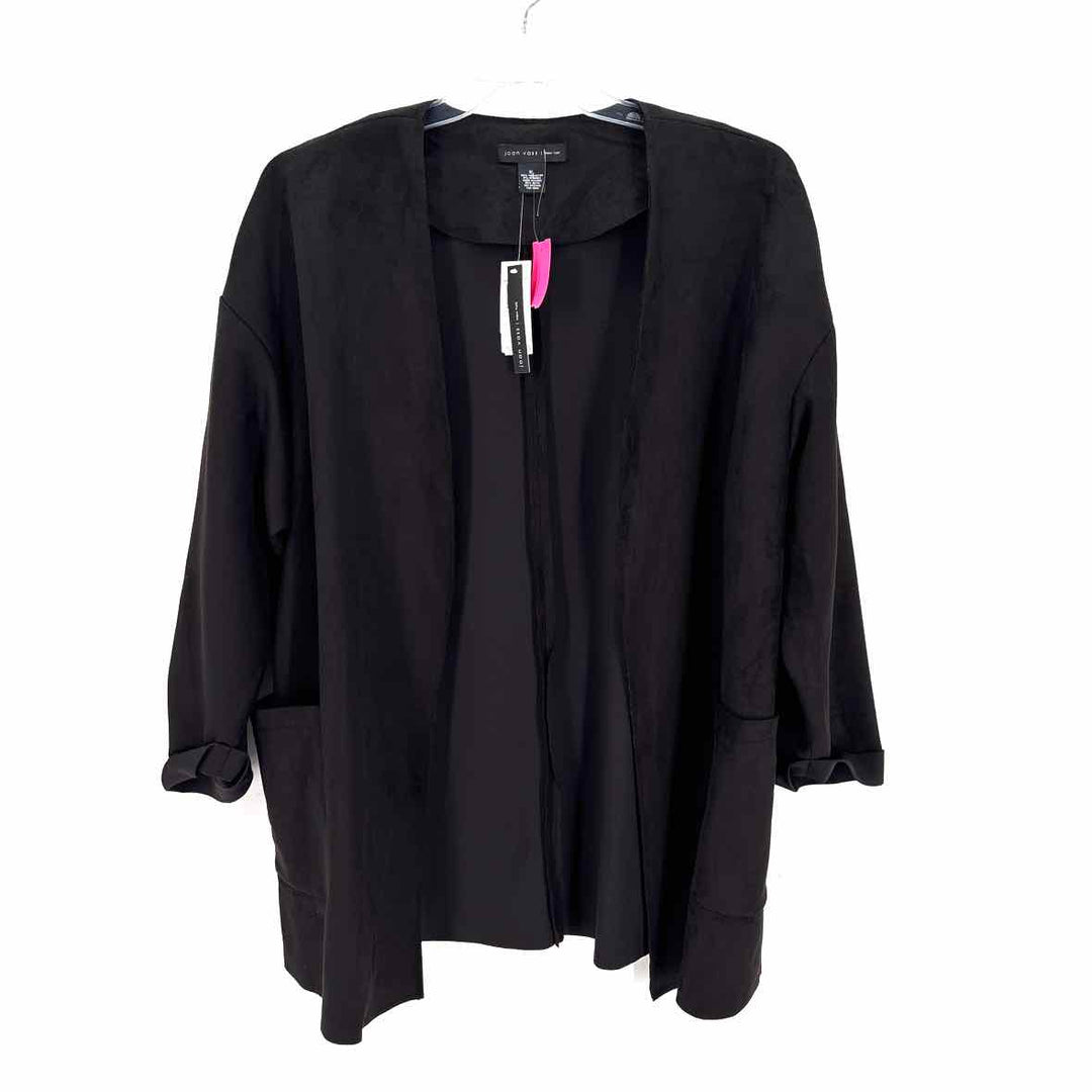 Size XL JOAN VASS Black Faux Leather Jacket