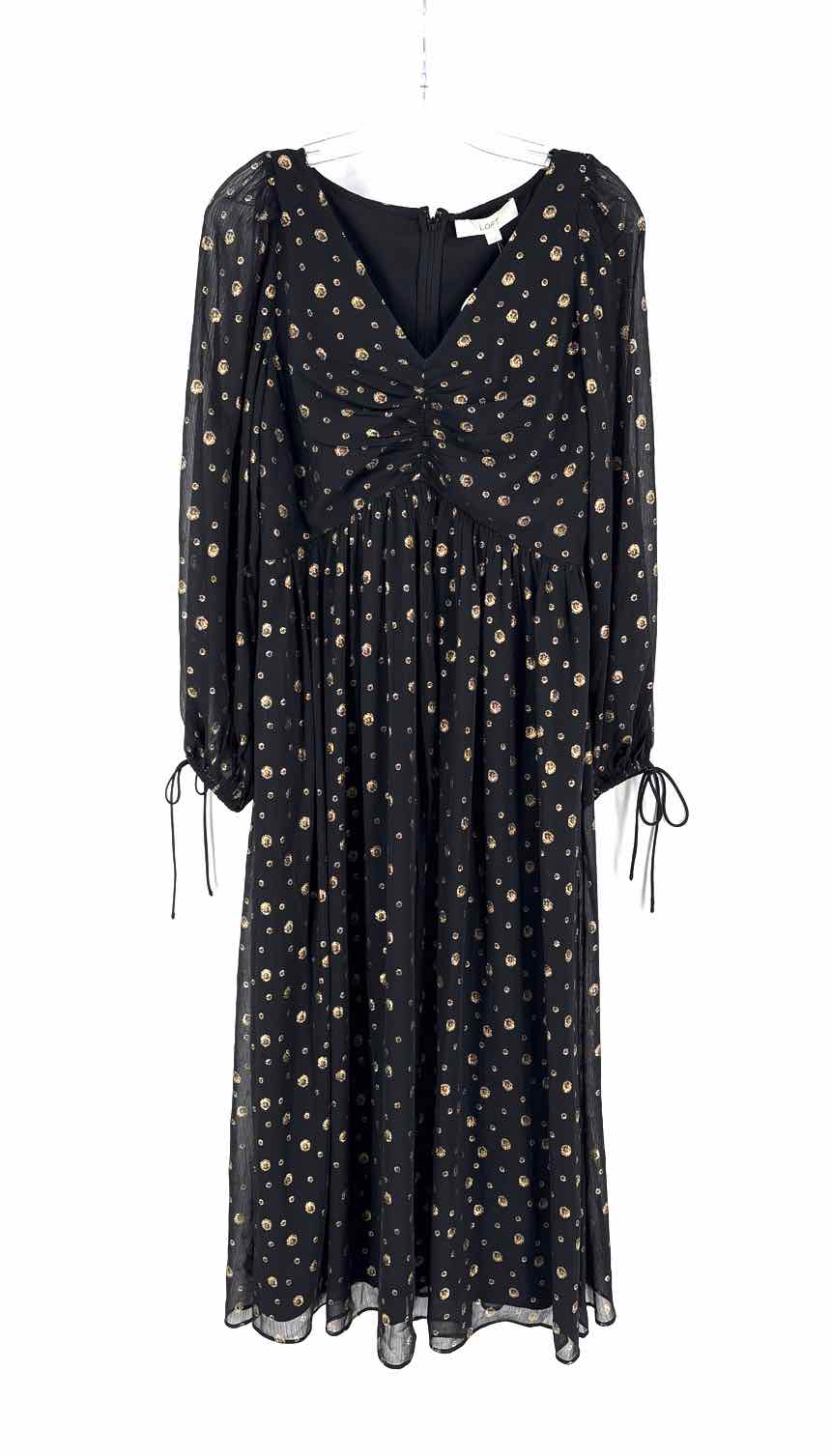Size 8 LOFT Black Print Dress