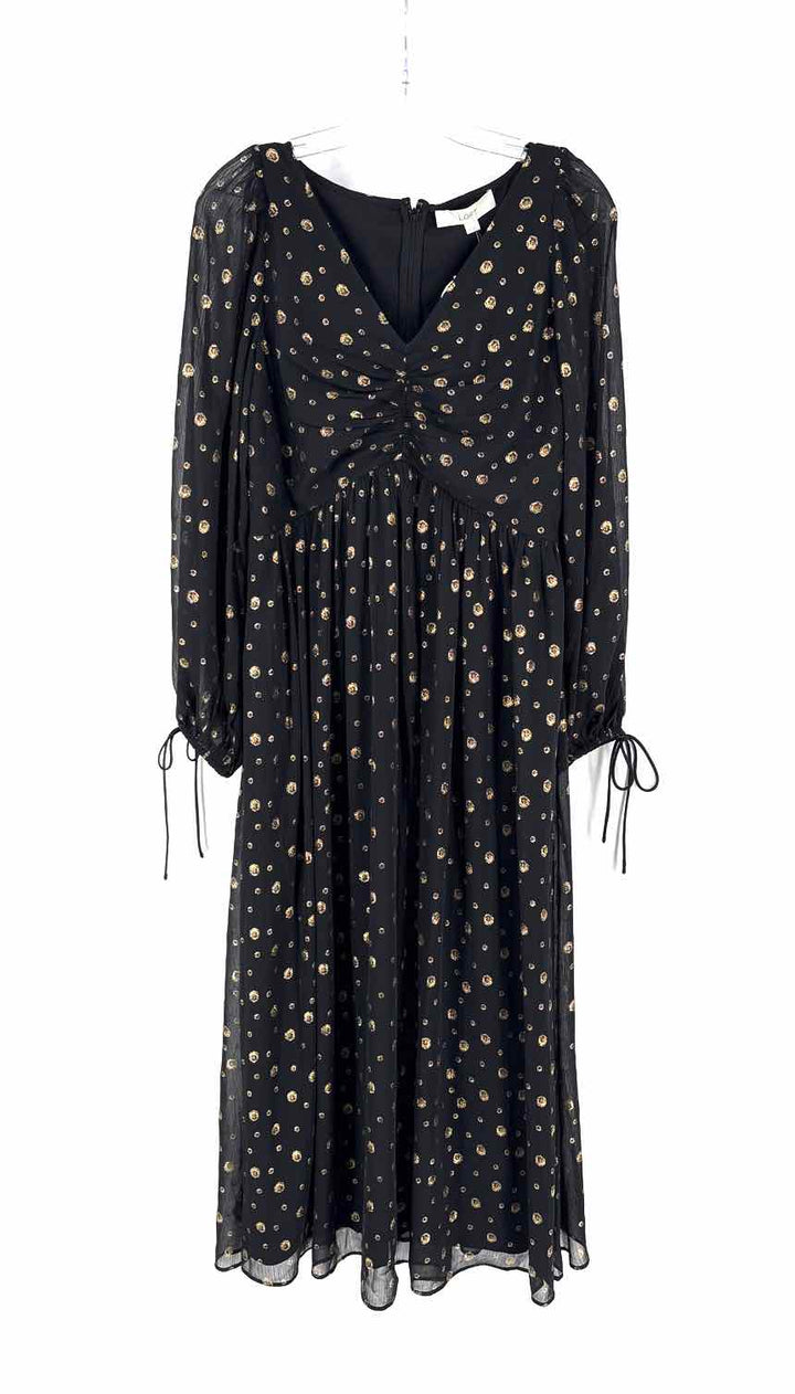 Size 8 LOFT Black Print Dress