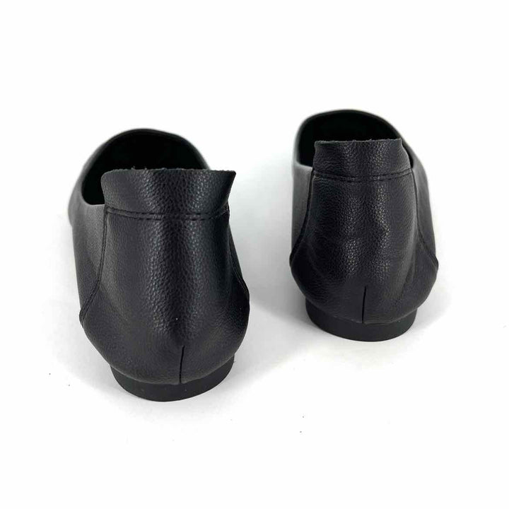 Shoe Size 9.5 Black Faux Leather Flats