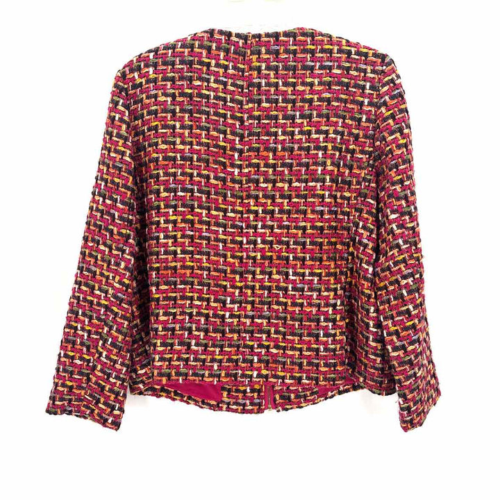 Size L Chico's Fuschia Tweed Blazer