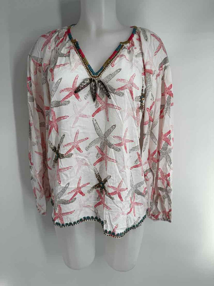 Size M White Print Shirt