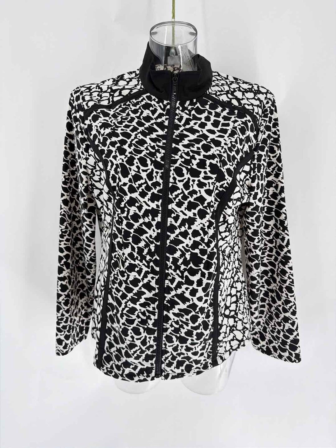 Size M Chico's Black Print Jacket