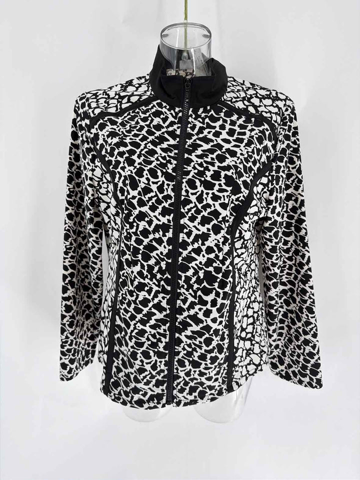 Size M Chico's Black Print Jacket