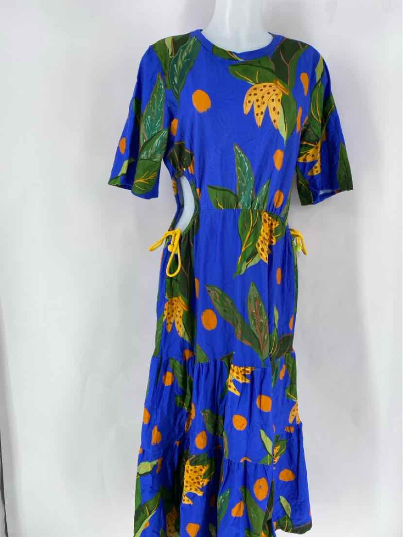 Size M FARM RIO Blue Print Dress