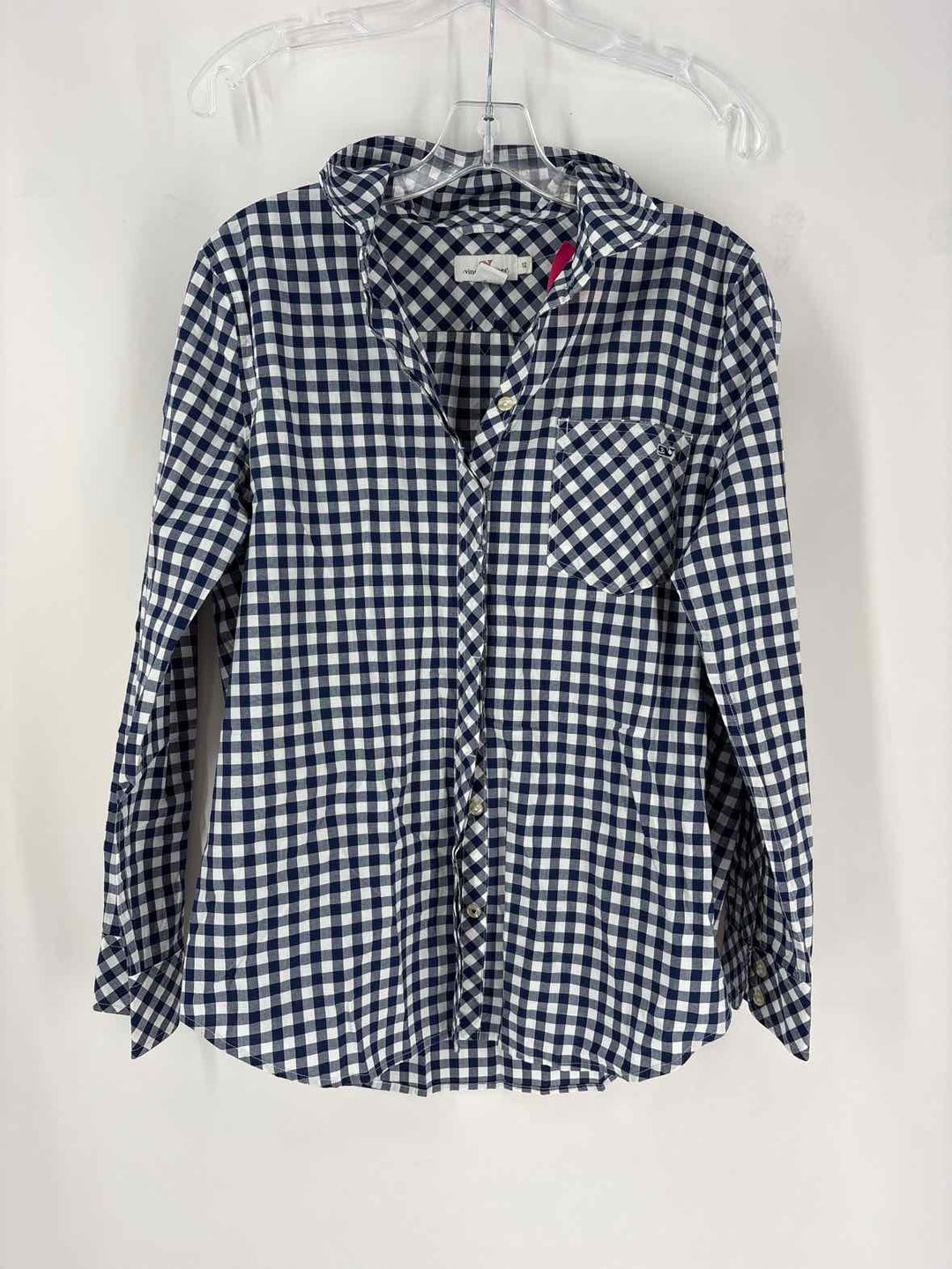 Size 12 Vineyard Vines Blue Print Shirt