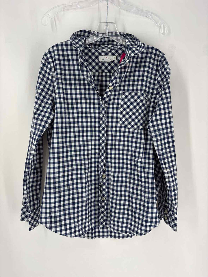 Size 12 Vineyard Vines Blue Print Shirt