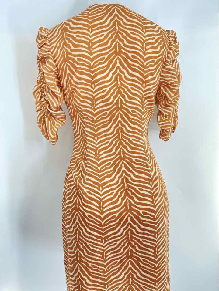 Size 8 TAN PRINT Dress