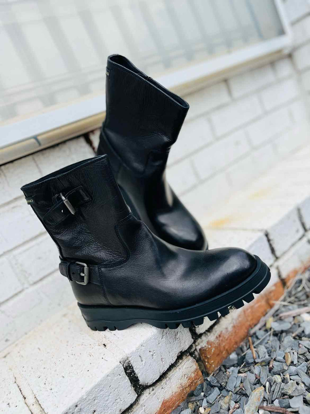 Shoe Size 38.5 PRADA Black Leather Luxury - Boots