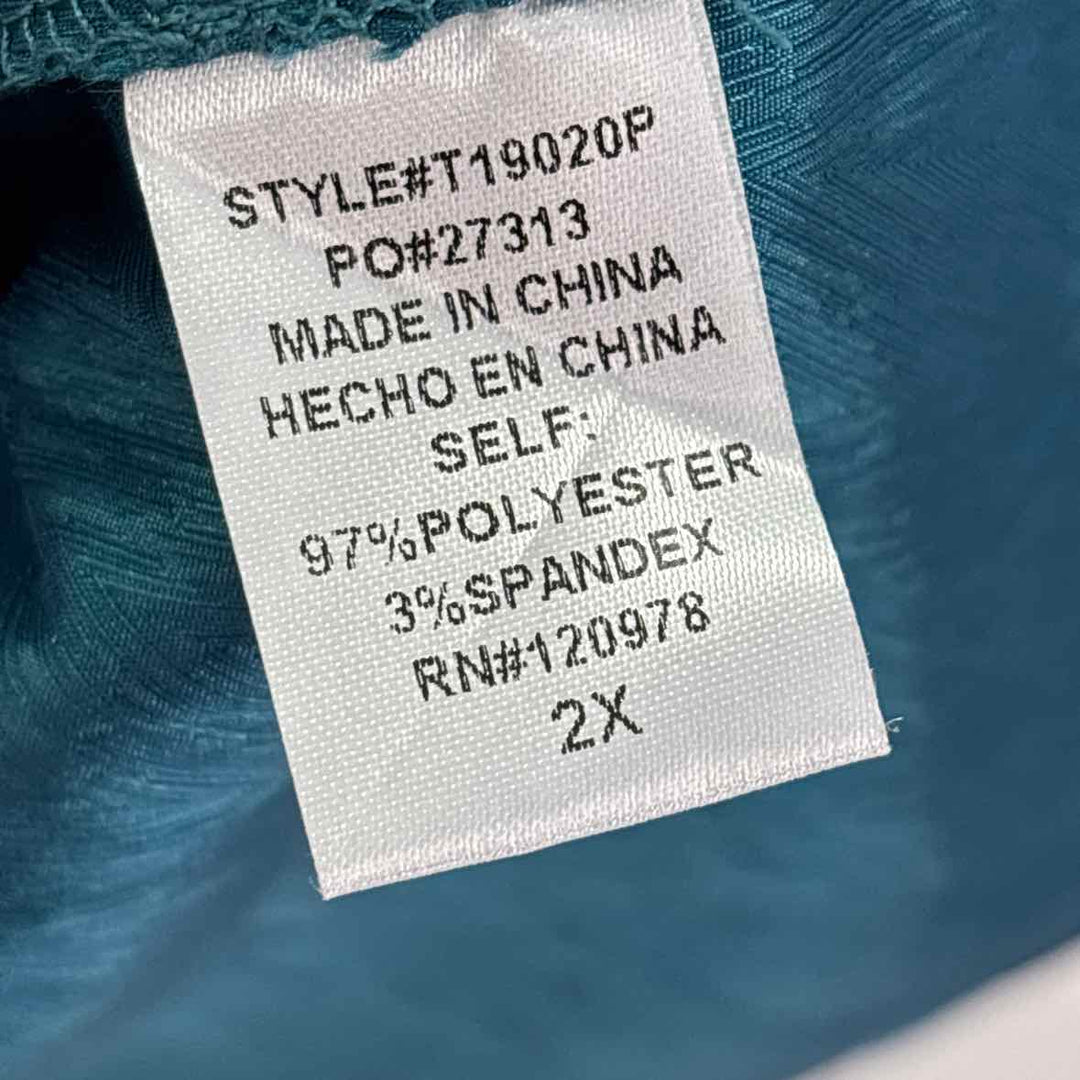 Size 20 ENTRO Teal Sateen Shirt