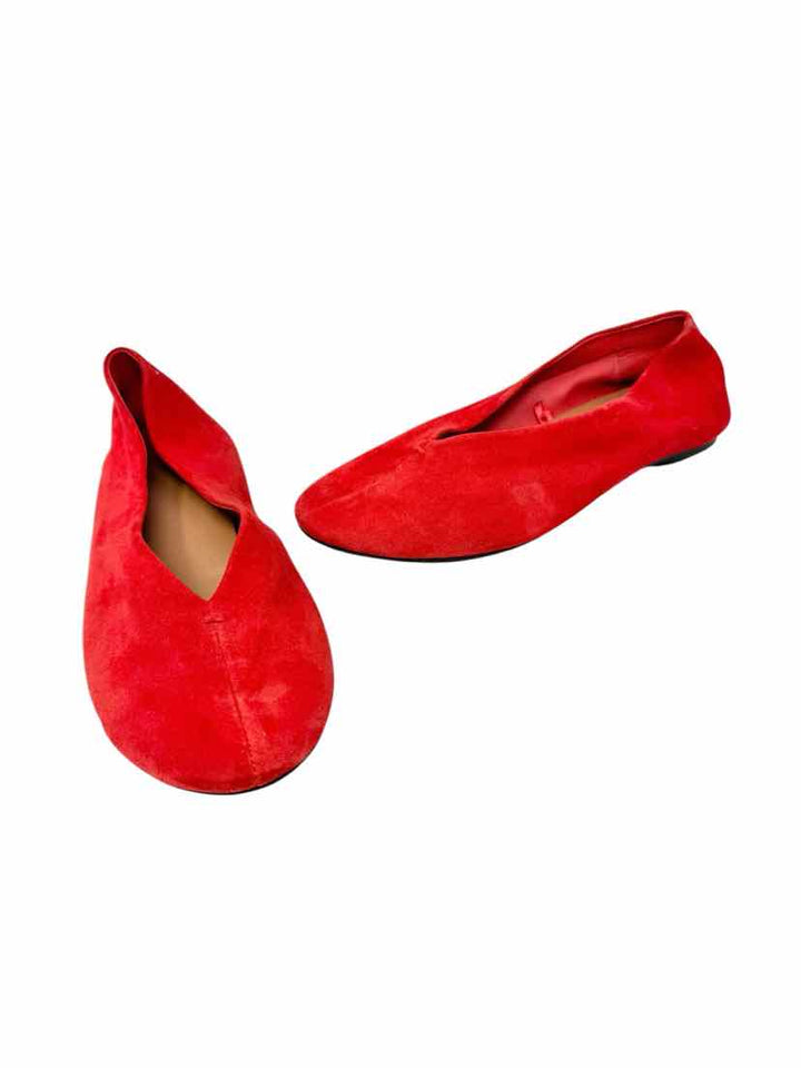 Shoe Size 9 ZARA Red Leather Flats