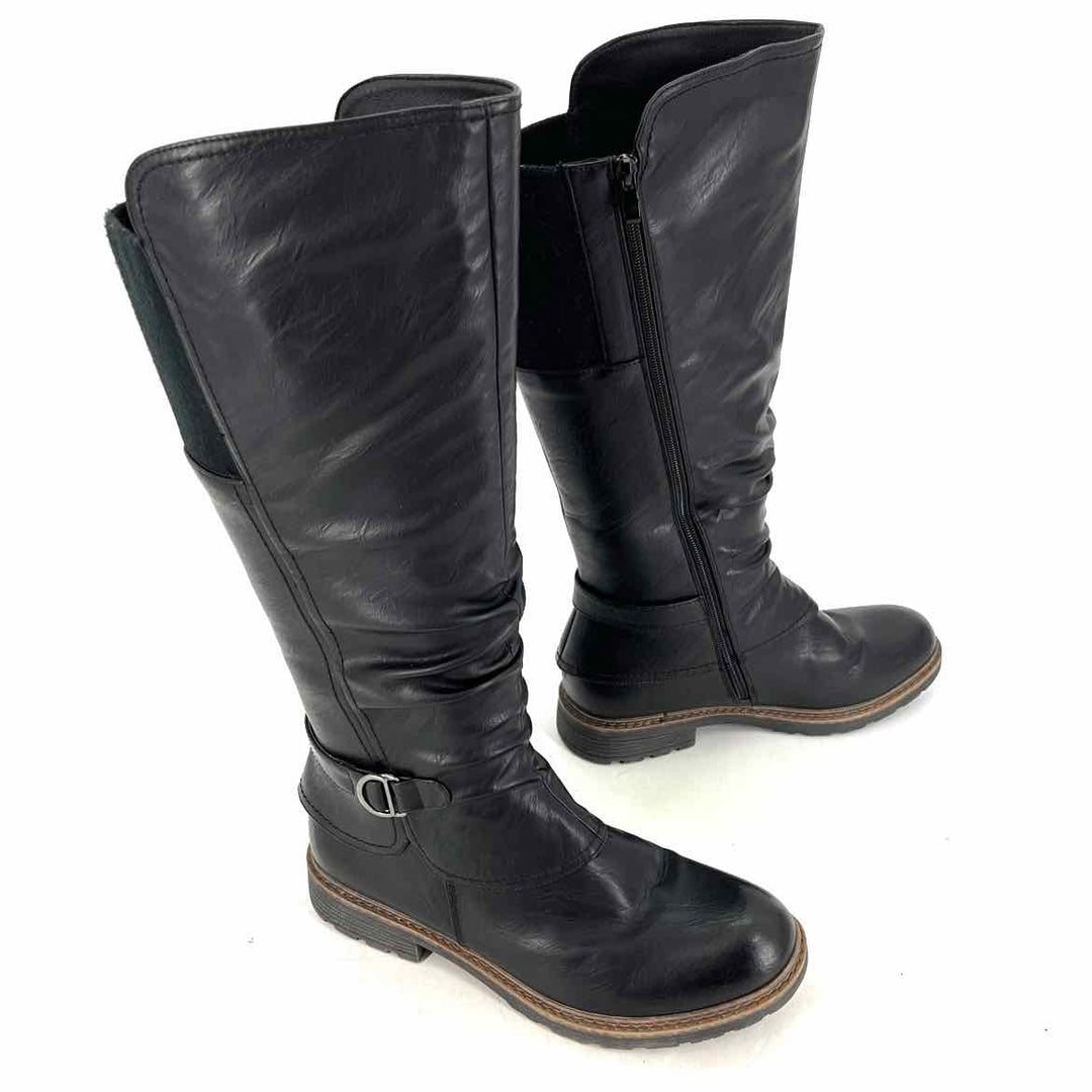 Shoe Size 41 Black Faux Leather Boots