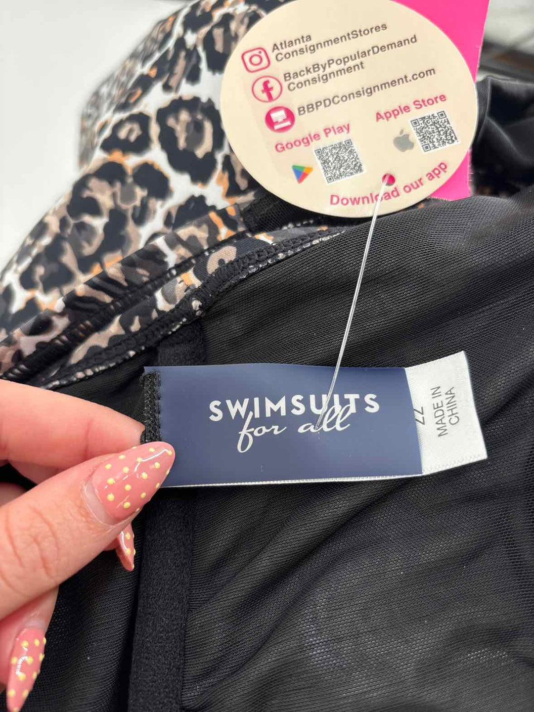Size 22 Brown Print Swimsuit