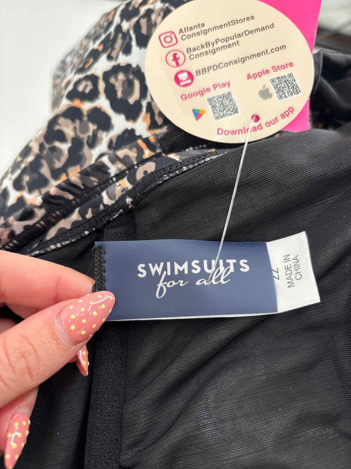 Size 22 Brown Print Swimsuit