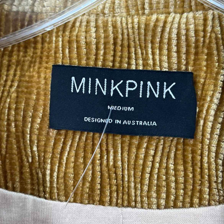 Size M MINK PINK Gold Velvet Jacket