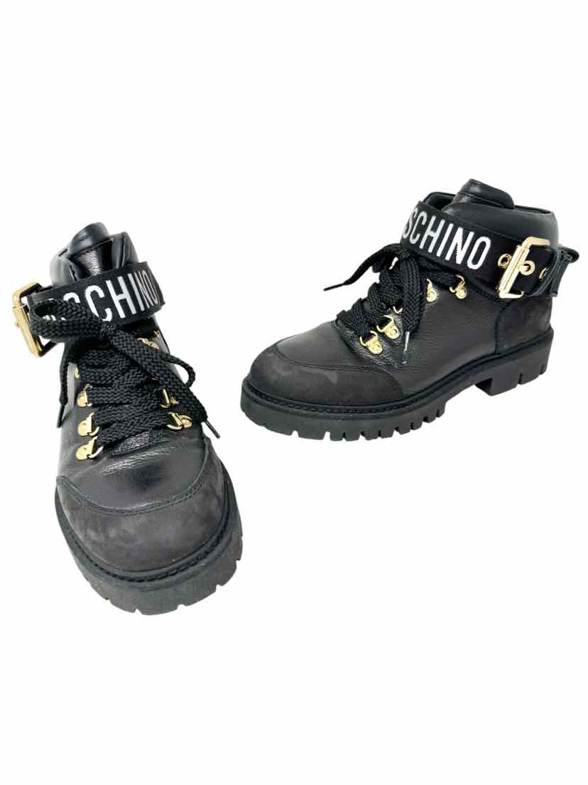 Shoe Size 36 Moschino Black Leather Boots