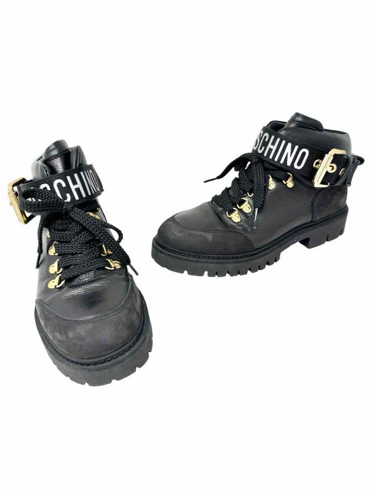 Shoe Size 36 Moschino Black Leather Boots