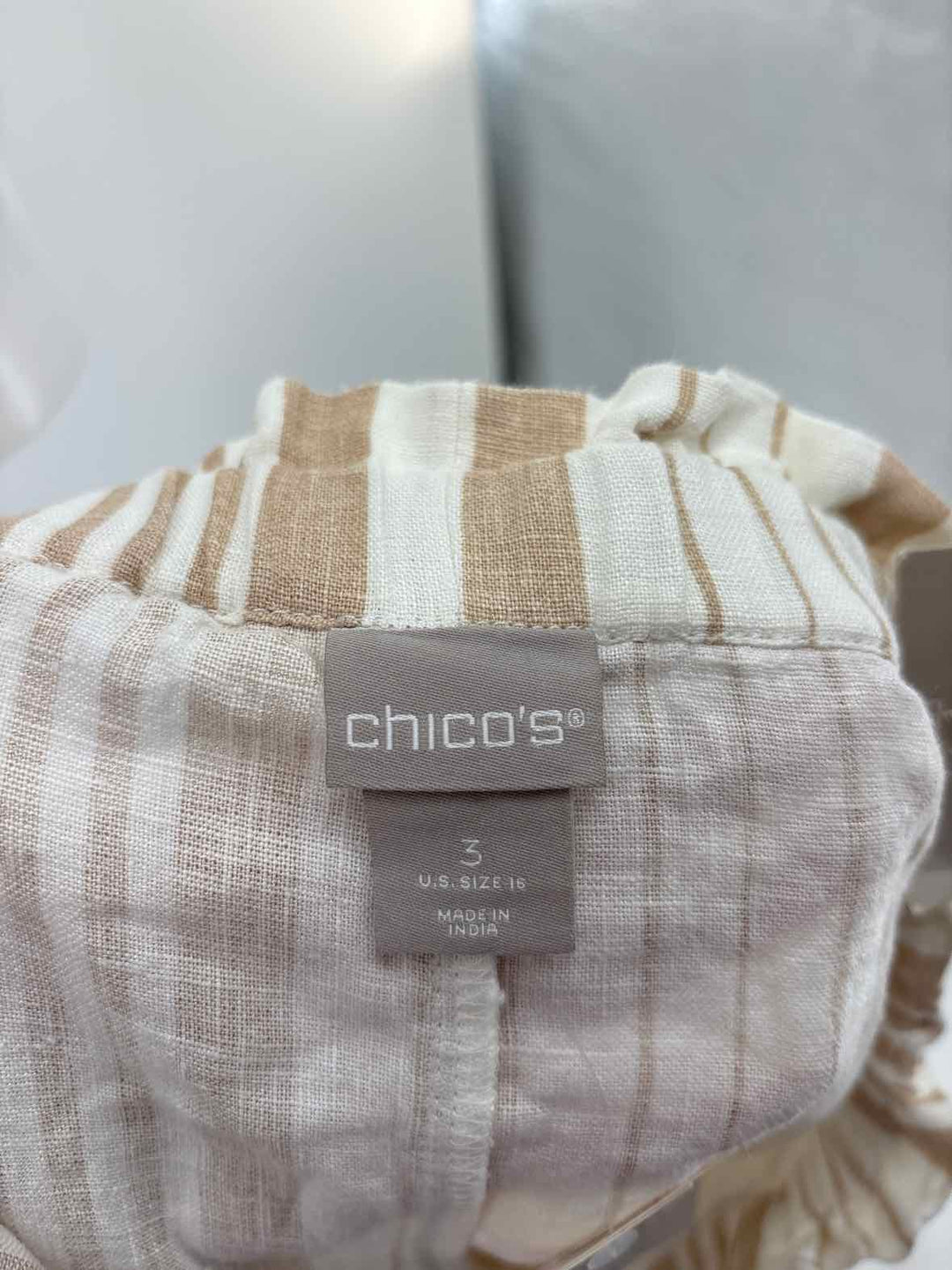 Size XL Chico's Tan Linen Pants