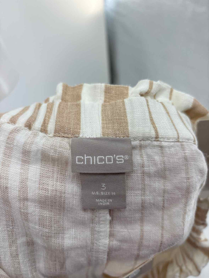 Size XL Chico's Tan Linen Pants