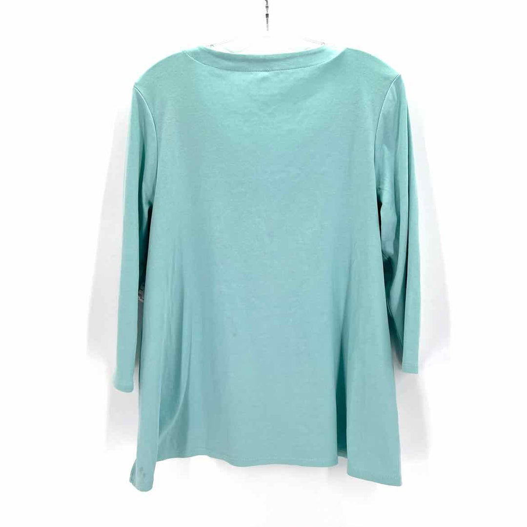 Size L J JILL Aqua Knit Shirt