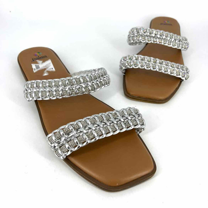 Shoe Size 12 Silver Faux Leather Sandals